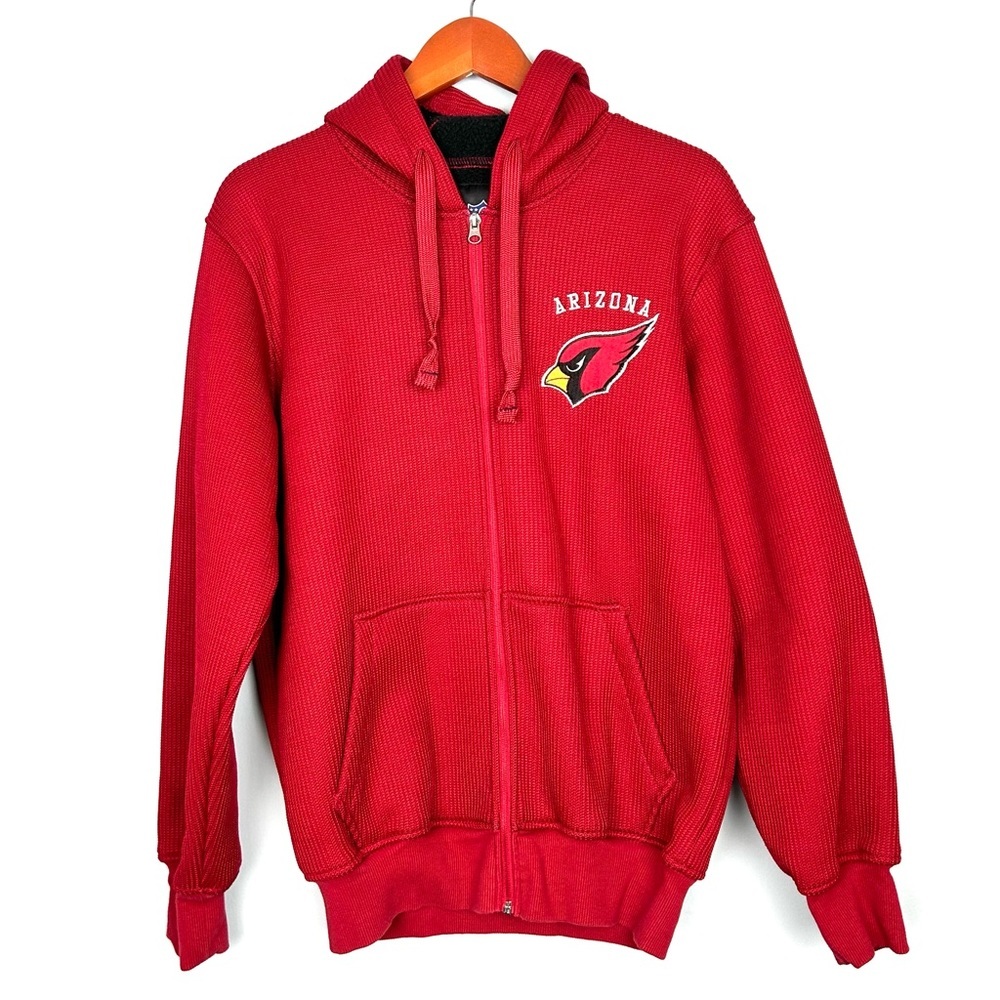 NFL men’s Arizona Cardinals fleece full zip hoodie jacket size S red